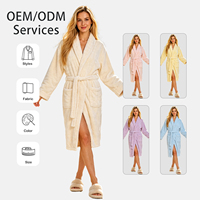 Sweethoney Peignoir d'hiver sans manches en velours jacquard à col rabattu, absorbant l'eau et à séchage rapide