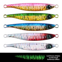 Leurre de pêche en métal pour sardines 40g/60g/80g, 98mm-124mm, à coulée rapide, en alliage de plomb, avec hameçons en option, pour la pêche en mer et en bateau