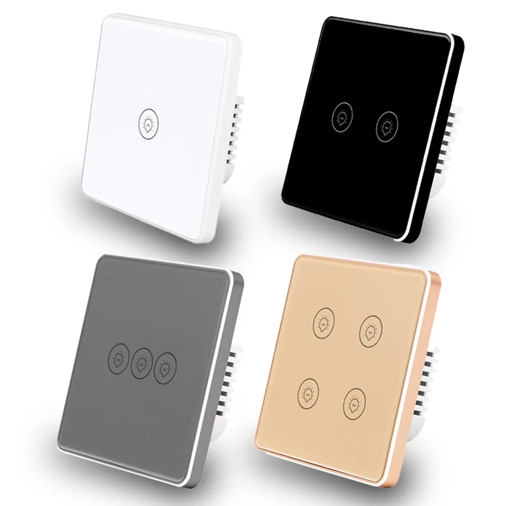 Zigbee WiFi Smart Touch Switch 1/2/3/4 Gang 110-250V Smart Life Wall Button Alexa Smart Home Assistant Smart Light Switch