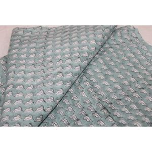 Mint <b>Green</b> Leaf Buti Print Hand Block Printed Cotton Fabric Wholesale Lightweight Cotton Fabric Indian Floral Dress Making - Product Image 2