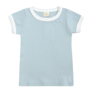 Nouveauté été, ensembles pour bébés et enfants, t-shirt assorti, couleur unie, coton côtelé, ensemble de vêtements pour nourrissons et tout-petits, 2 pièces - Product Image 5