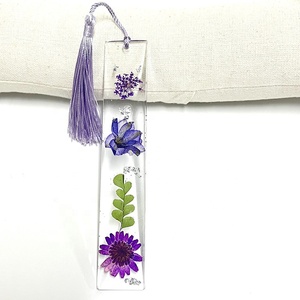 Mới Tùy Chỉnh Handmade Khô Hoa Đánh Dấu Với Tua Rõ Ràng Thực Khô Hoa Nhựa Hoa Cuốn Sách Đánh Dấu Ren Rose Daisy Fens - Product Image 3