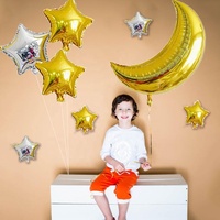 Großhandel Eid Mubarak Ramadan Feiertagsdekoration 36-Zoll Mond-Stern-Folienballon-Set Partyzubehör 13-teilig/Set