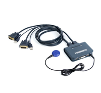 Meilleur nouveau commutateur KVM VGA DVI compatible HDMI à 2 ports, clavier, souris, USB 2.0, répartiteur avec télécommande, câbles USB