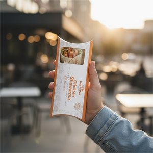 Boîte d'emballage personnalisée pour shawarma avec logo imprimé, boîte à emporter avec fenêtre - Product Image 6