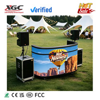 Mesa de Bar LED Portátil con Ruedas, Gabinete de Aluminio Fundido, Curva y Flexible, para DJ, Eventos, Festivales y Ferias Comerciales