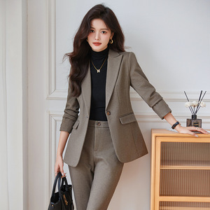 Women's Woolen Suit Set Autumn Winter 2024 Professional Commute Elegant Anti-Wrinkle Polyester Fabric - Product Image 3