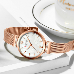 CURREN 9067 <span class=keywords><strong>Orologi</strong></span> da <span class=keywords><strong>Donna</strong></span> di Lusso, Orologio al Quarzo di Alta Gamma con Cinturino in Maglia di Acciaio Inossidabile, Reloj Mujer - Product Image 5