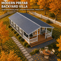 Maison conteneur extensible de 40 pieds avec véranda, villa modulaire préfabriquée de luxe, mini-maison pliable moderne préfabriquée avec terrasse