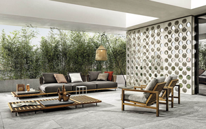 होटल लीजर गार्डन के लिए आधुनिक कबाना फर्नीचर सेट बबूल की लकड़ी का आउटडोर लाउंज सेट गोल विकर कुर्सी और सागौन की लकड़ी का सोफा - Product Image 5