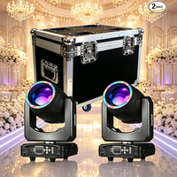 Projecteurs DJ à tête mobile 300W avec flight case, éclairage de scène à prisme 48 facettes, faisceau LED DMX512 activé par le son pour mariage