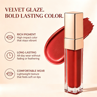 Gloss à lèvres mat velours à marque privée avec tube effet miroir, rouge à lèvres liquide haute pigmentation, gloss non-transfert, maquillage personnalisé