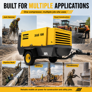 <span class=keywords><strong>Compresseur</strong></span> d'air à vis diesel portable Atlas Copco XAS 186, 7-12 bars, moteur Deutz pour la construction <span class=keywords><strong>et</strong></span> le forage - Product Image 3