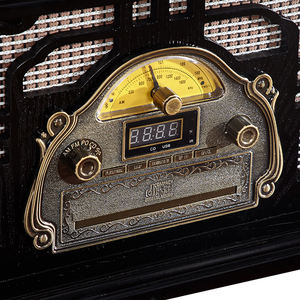 Gramophone vintage pour <span class=keywords><strong>platine</strong></span> <span class=keywords><strong>vinyle</strong></span> pour disques vinyles avec haut-parleurs <span class=keywords><strong>Platine</strong></span> à entraînement par courroie 3 vitesses <span class=keywords><strong>33</strong></span> 1/3 45 78 tr/min Sans fil - Product Image 4