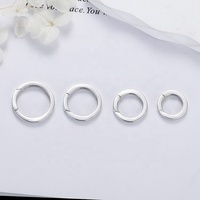 Fermoir rond plat en forme de O en argent sterling plaqué or 14 carats 18 carats 14mm 16mm 18mm 20mm Porte-breloque circulaire Rehausseur de serrure pour collier