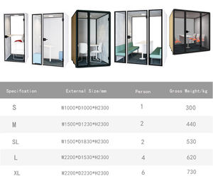Cabina Acústica Moderna y Ecológica, Diseño Modular y Móvil, Puerta de Cierre <span class=keywords><strong>Suave</strong></span>, Insonorizada, <span class=keywords><strong>para</strong></span> Reuniones, Instrumentos Musicales y Descanso - Product Image 6
