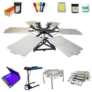 Machine d'impression sérigraphique manuelle rotative pour vêtements textiles 6 couleurs 6 stations <span class=keywords><strong>T</strong></span>-shirt Sac non tissé en vente <span class=keywords><strong>T</strong></span>-shirts - Product Image 2