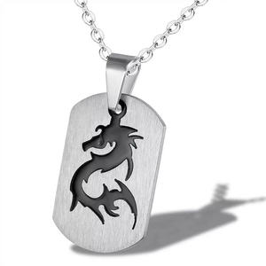Vente chaude Marque <span class=keywords><strong>militaire</strong></span> personnalisée Style européen et américain Soldat Marque <span class=keywords><strong>militaire</strong></span> Dragon Motif <span class=keywords><strong>Pendentif</strong></span> Collier pour hommes - Product Image 3