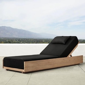Sofá seccional de diseño personalizado para exteriores, con estructura de madera de teca maciza, cojines resistentes a la intemperie, muebles modulares para patio trasero. - Product Image 6