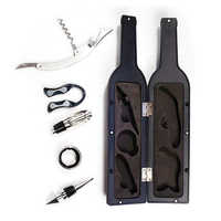 Logo personnalisé Outils pour le vin 5 en 1 Unique Amateurs de vin Promotion Bouchon de bouteille Verseur Tire-bouchon Ouvreur Coffret cadeau Accessoires pour le vin
