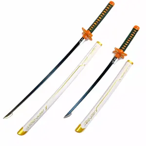 (gold) Kochou Shinobu High Quality Anime Wooden Training Sword Cosplay Bamboo Knives Props Toys Samurai Sword Katana Full Size