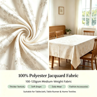 Tissu Jacquard 100% Polyester Écologique à Prix Compétitif, Poids Moyen, Largeur 98 pouces, pour Nappe, Rideau, Tapisserie, Usage Domestique