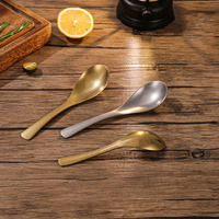 Sendok Makan Stainless Steel Retro 304, Panci Kecil Rumah Tangga, Sendok Makan Tebal, Sendok Bentuk Kepingan Salju