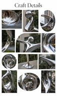 Escultura de Engranajes de Estilo Industrial, Instalación de Arte Geométrico de Acero Inoxidable para Exteriores, para Campus Corporativos, Oficinas, Parques, Plazas Públicas