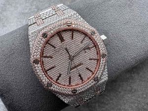Custom Super quality Audemars diamond <b>watch</b> Arabic 41mm 3120 movement 15400 Rose Gold VVS full diamond ice moissanite <b>watch</b> - Product Image 2