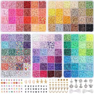 ชุดลูกปัดดินโพลิเมอร์ 115 สี 12000 ชิ้น อุปกรณ์ทำเครื่องประดับ DIY สำหรับเด็ก ชุดทำสร้อยคอ รูปทรงตัวอักษร ชุดงานฝีมือ - Product Image 1