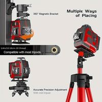 Niveau laser 16 lignes 360° auto-nivelant avec trépied, outil de nivellement 4D, lumière verte, batterie Li-Ion, précision 1 mm, pour construction, intérieur et bricolage