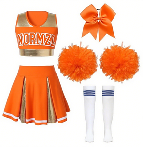Ensemble de costume de danse de cheerleading pour filles, haut court sans manches et <span class=keywords><strong>jupe</strong></span> avec bandeau pompon - Product Image 4