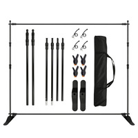 Kit de support télescopique pour bannière publicitaire portable et réglable (type Step and Repeat)