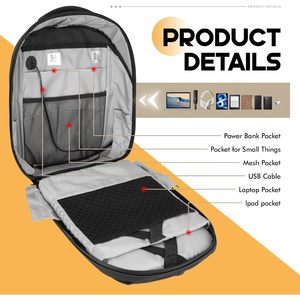 Sac à dos LED Untrxr 17 pouces, étanche, avec écran programmable contrôlable par application, pour ordinateur portable, voyages et moto - Product Image 6