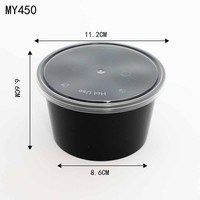 250/300/450/500ml américain de haute qualité épaissi série ronde emballage en plastique boîte à lunch bol de nouilles bol à soupe couvercle plat