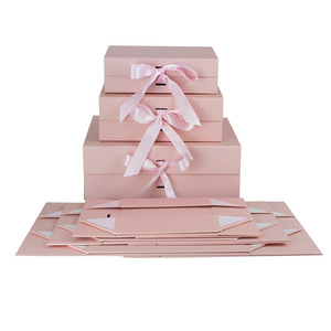 Großhandel Maßgefertigte Gedruckte Geburtstagsparty Faltbare Geschenkbox Aus Rosa-Weißem Magnetpapier Mit Bänderverschluss - Product Image 2