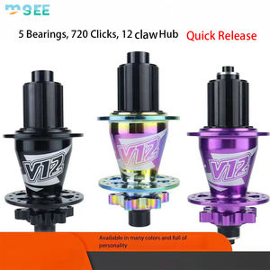 SeeMore Prêt à expédier <span class=keywords><strong>Moyeu</strong></span> <span class=keywords><strong>de</strong></span> vélo arrière en alliage d'aluminium à dégagement rapide 5 roulements 720 clics Frein à disque 12 griffes pour vélos 8-11 vitesses - Product Image 6