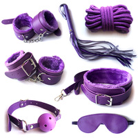Kit de 7 pièces en peluche pour jeux érotiques SM, ensemble de bondage BDSM, accessoires fétichistes, étanches, de haute qualité, pour couples et femmes