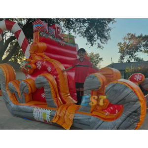 Traîneau gonflable de Noël, traîneau gonflable du Père Noël, traîneau à <span class=keywords><strong>rennes</strong></span> pour selfies, célébrations de Noël du Père Noël, traîneau de Noël en plein air - Product Image 5