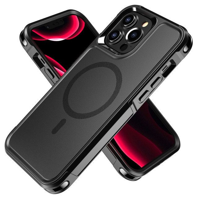 High-quality 2-in-1 Dual protection Sturdy Anti Drop Frosted Antiskid With Wireless Magnetic Suction for IPhone13promax/13/13pro