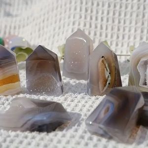 Torre de Cristal de Ágata Geodosa Natural, Varita de Ágata Geodosa, Obelisco para Decoración del Hogar, Meditación, Regalo - Product Image 4