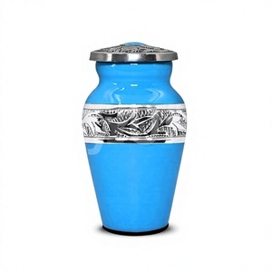 Sky Blue Small Keepsake Cremation Urn <b>for</b> Human <b>Ashes</b> Mini Urn <b>for</b> Male & Female With Free Velvet <b>Box</b> - Product Image 1