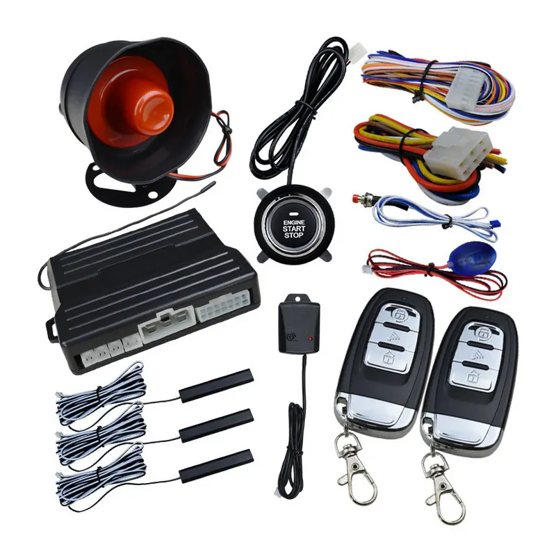 Universal Vehicle Keyless Auto Remote Control Start Stop One Way Car Alarm System With LED Warning