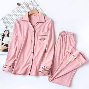 Set pigiami da donna in <span class=keywords><strong>cotone</strong></span> 100% con stampa personalizzata Set di pigiami con bottoni in basso pantaloni in <span class=keywords><strong>pigiama</strong></span> da donna - Product Image 6