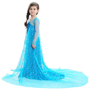 Carnaval <span class=keywords><strong>luxe</strong></span> paillettes <span class=keywords><strong>Elsa</strong></span> princesse Costumes film Anime filles anniversaire habiller reine des neiges <span class=keywords><strong>Elsa</strong></span> robe enfants Halloween Costumes - Product Image 5