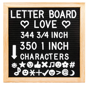 Lavagna Decorativa in Feltro con Cornice in Legno di Quercia Massiccio, 25x25 cm - Product Image 1