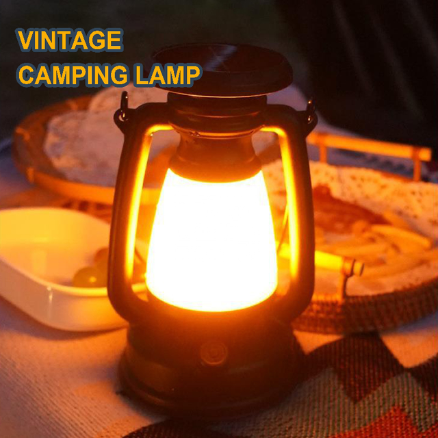 Popular Led Portable Dimmable Outdoor White Oil Kerosene Lamp Rechargeable Lantern Camping Light