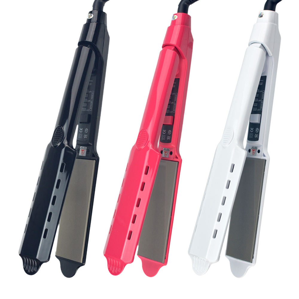 Super Hot Private Label Titanium Flat Iron 450 Degrees Hair Straightener  Electric Thin Pink Flat Iron Air Hole for Household Use - Main Image