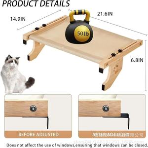 Hamaca de madera para gatos, rectangular, transpirable, cama para mascotas, tamaño pequeño - Product Image 4