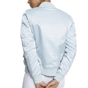 Custom Women’s Satin Bomber Jacket – Premium <b>Ladies</b> Fashion Outerwear <b>Lightweight</b> Zip Up Jacket Wholesale OEM Made In Pakistan - Product Image 2